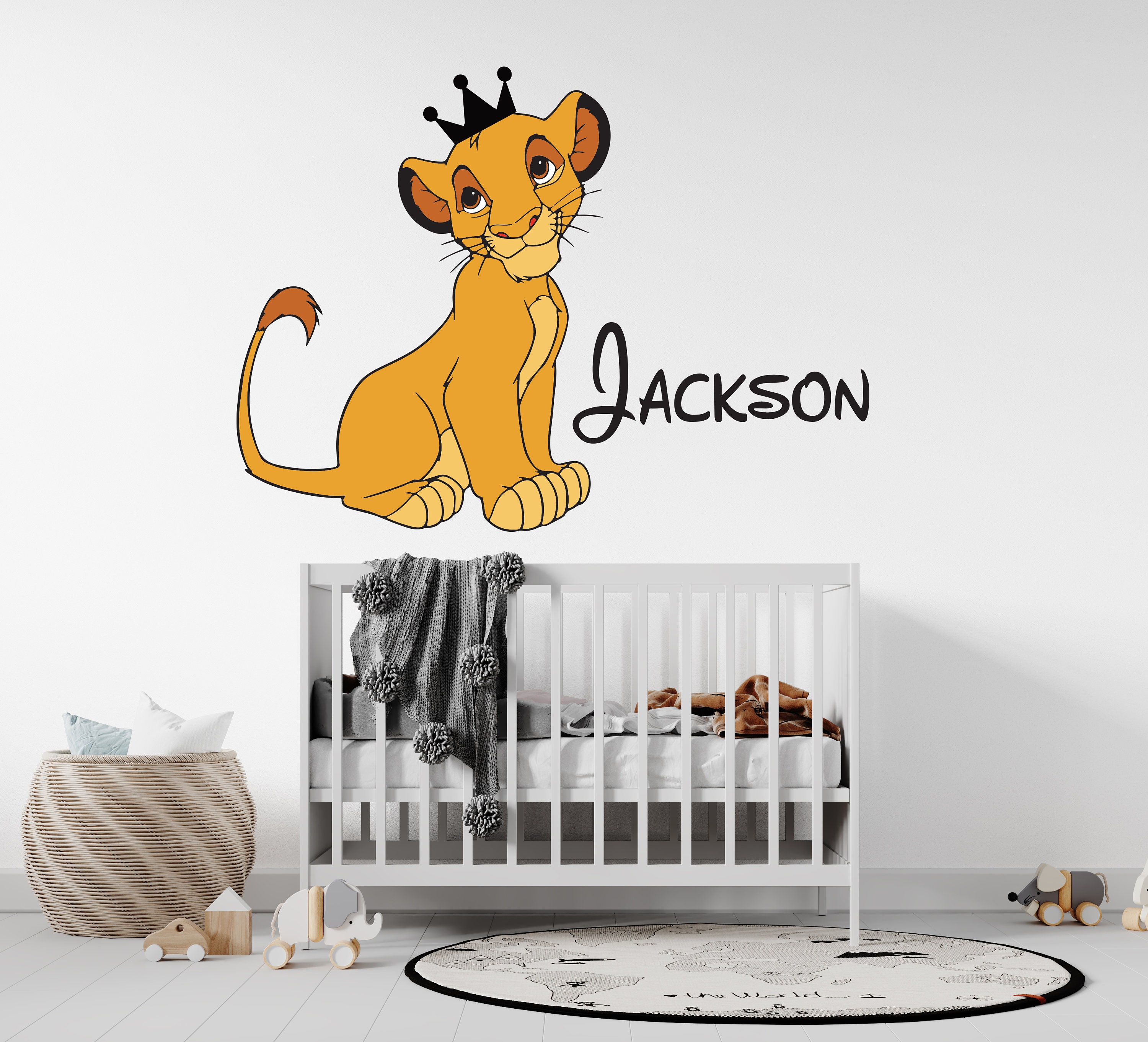 The Lion King Wall Decal Cartoon Wall Sticker Simba and Mufasa - Etsy