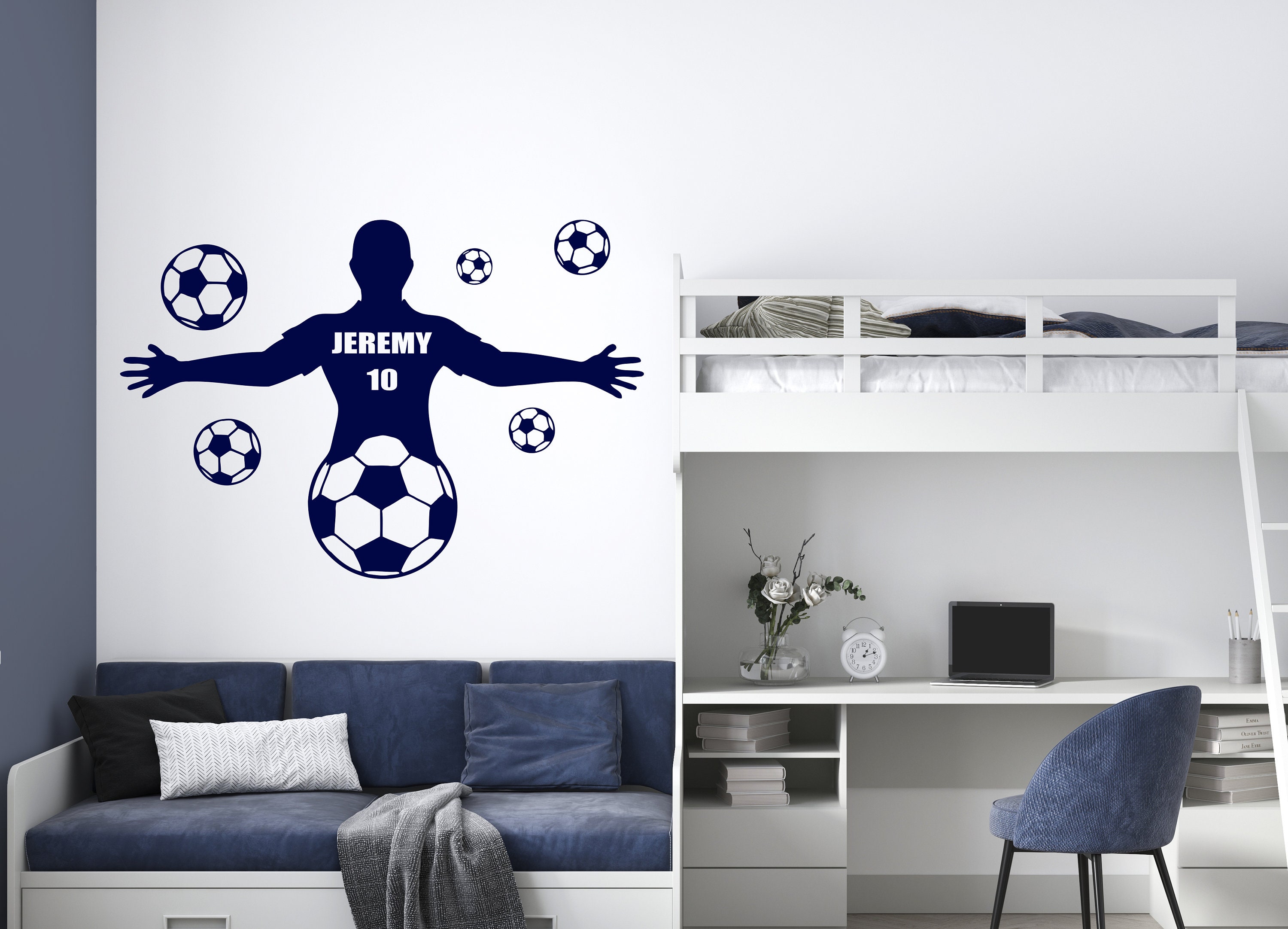 Personalized Soccer Player Wall Decal: Custom Name Vinyl Sticker 5136 ...