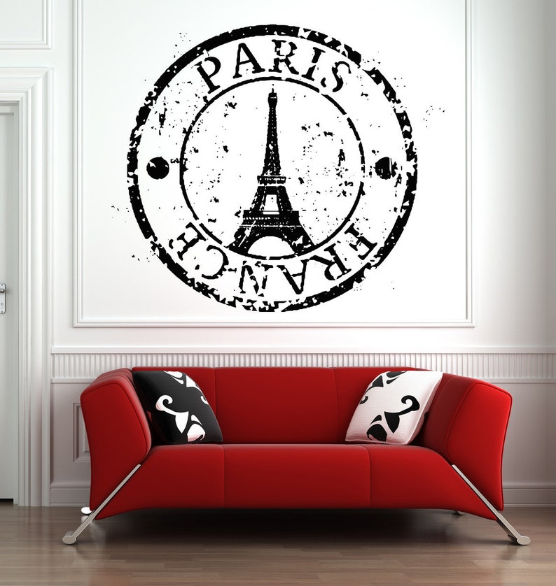 Paris Wall Decal Paris Skyline Wall Sticker Eiffel Tower Etsy