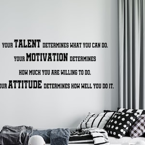 Motivation Quote Wall Decal | Attitude Saying Wall Decal | Sports Wall Decor CUS115