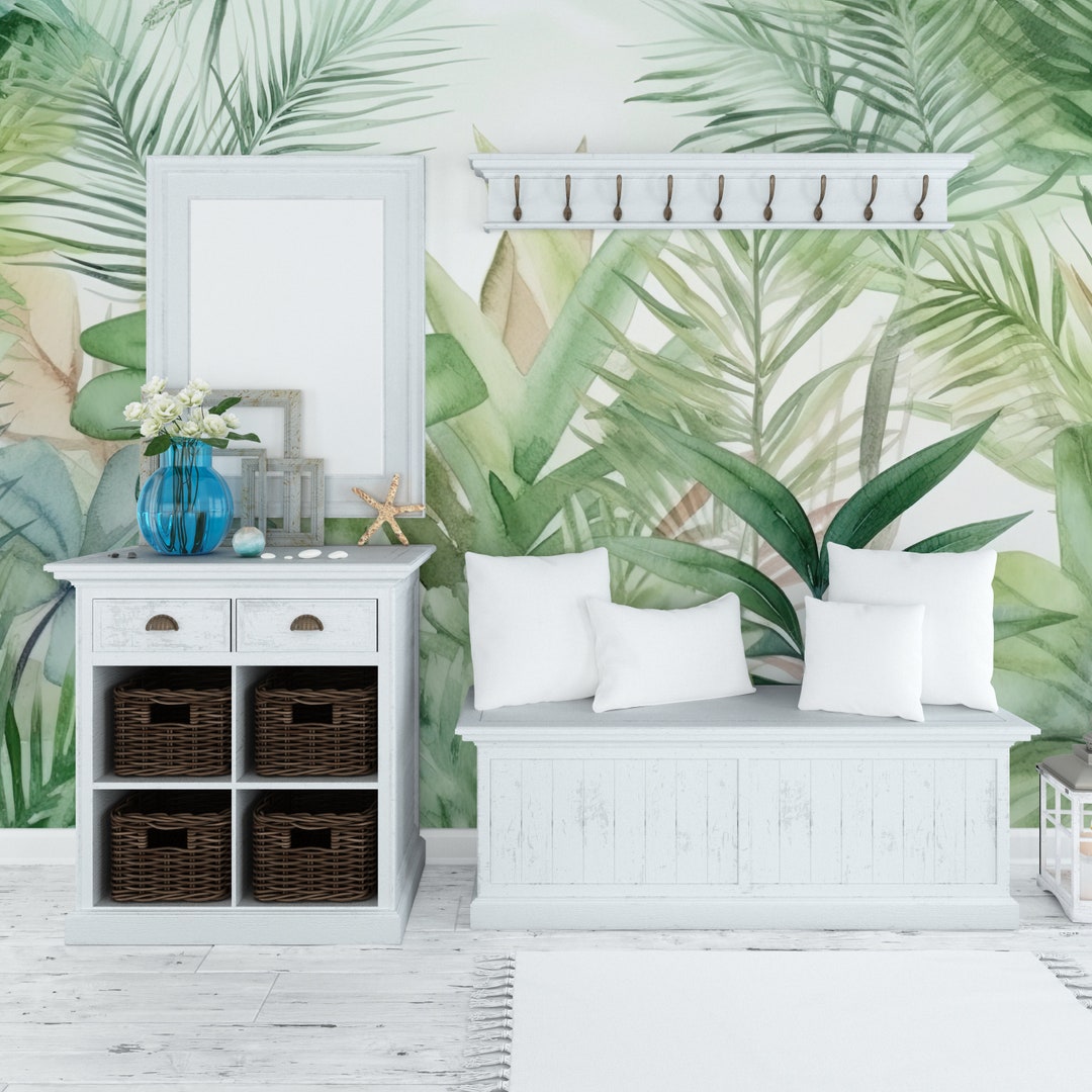 Jungle Wallpaper Green Wall Mural Peel and Stick Wallpaper Tropical ...