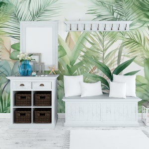 Jungle Wallpaper Green Wall Mural Peel and Stick Wallpaper Tropical Leaves Wallpaper Self Adhesive Tropical Forest Wallpaper PW484