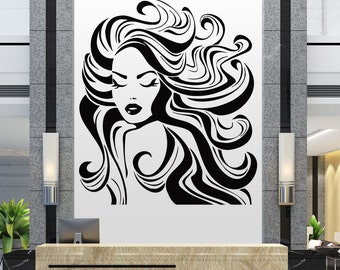 Hair Salon Vinyl Wall Decal: Beauty Salon Decor t112
