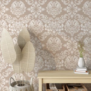 Vintage Damask Wallpaper Peel and Stick Modern Classic Floral Damask Self Adhesive Removable Wallpaper for Bedroom Living Room Kitchen PW679