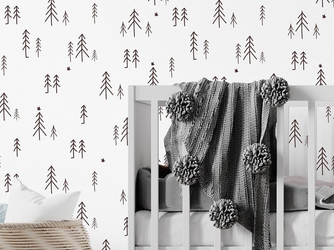 Pine Trees Peel and Stick Wallpaper Forest Self Adhesive - Etsy