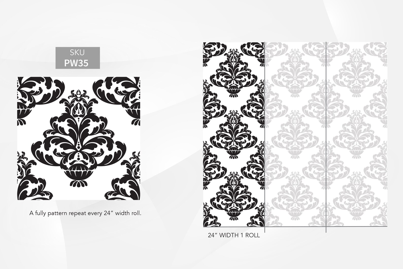 Victorian Damask Wallpaper Peel and Stick Vintage Damask Black Etsy