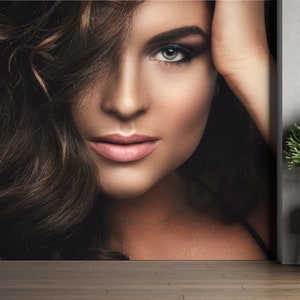 Hair Salon Face Peel and Stick Wallpaper for Beauty Salon Self Adhesive Removable Fabric Spa Salon Mural  Woman Wallpaper PW245