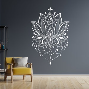 Lotus Mandala Wall Decal: Yoga Studio Decor z131