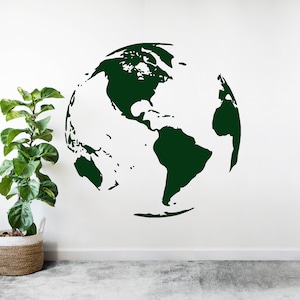 Planet Erde Wandtattoo Natur Globus Karte Planet Wanddeko Planet Erde Fenstersticker t428