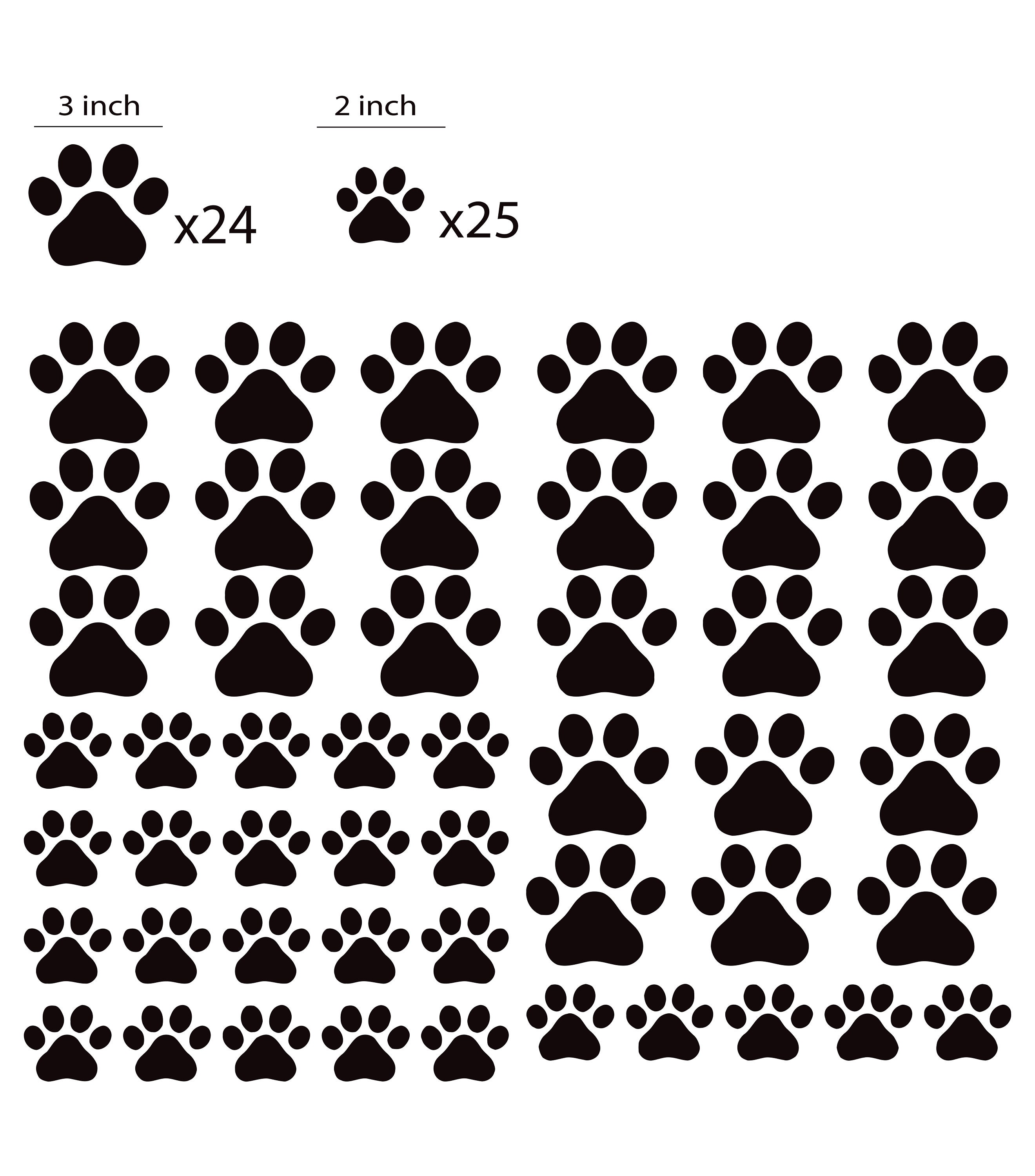 Animal Paw Prints Wall Decals Dog Paw Prints Wall Sticker Wall Etsy