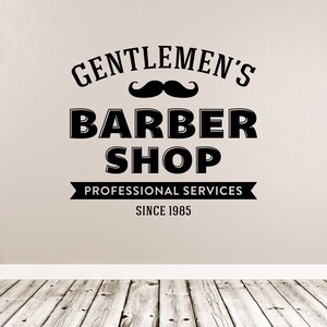 Gentlemen’s Groom Barber Shop Wandtattoo | Traditionelles Vintage Salon Vinyl BSH72