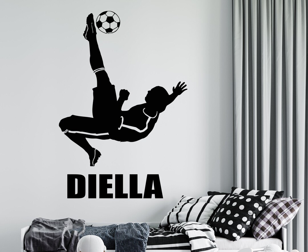 Personalized Soccer Player Wall Decal: Custom Name Vinyl Sticker 5119 ...