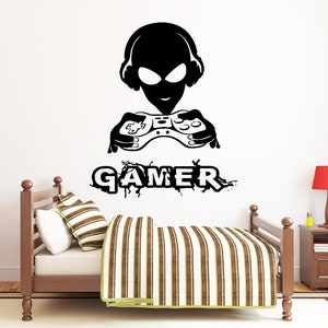 Gamer Wall Decal Video Games Wall Sticker Controller Wall Decal Gaming Room Wall Art 117re