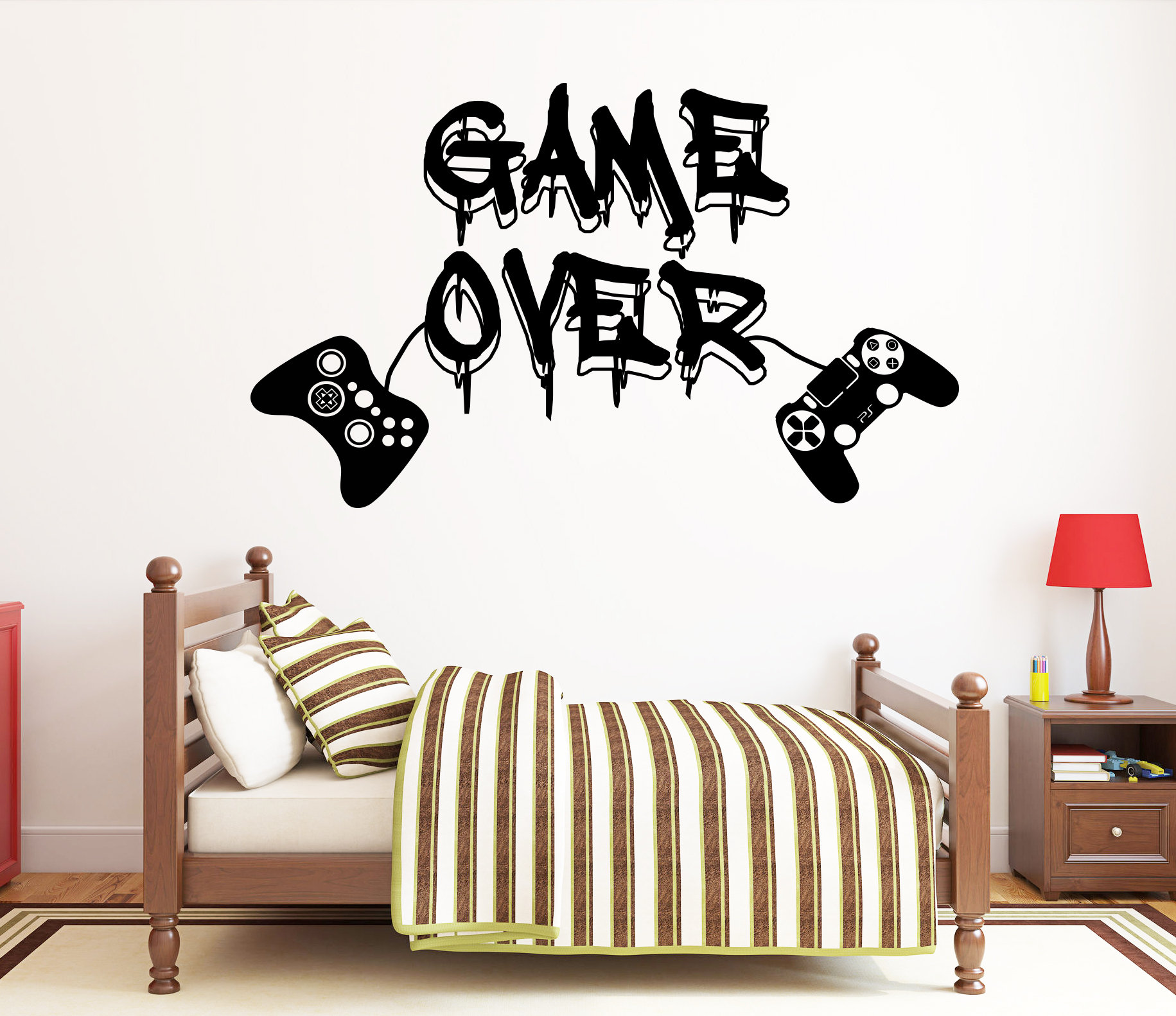 Gamer Wall Decal Video Games Wall Sticker Controller Wall Etsy