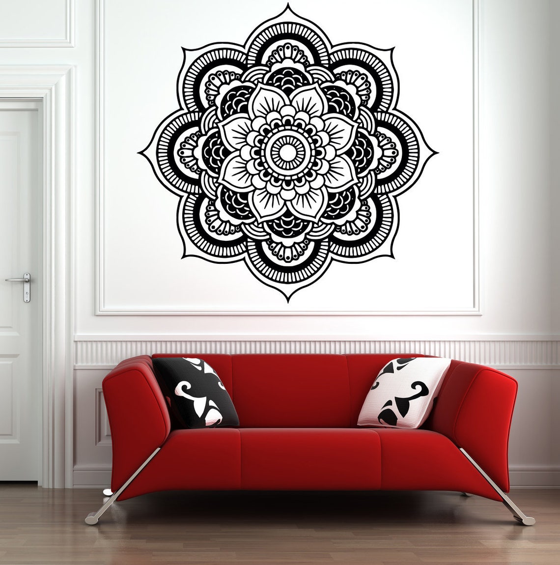 Mandala Wall Decal Mandala Flower Wall Decal Mandala Wall Etsy