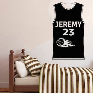 Personalized Name Wall Decal | Basketball Wall Decal | Basketball Wall Decor | Custom Name Basketball Player | Basketball Wall Sticker 2262