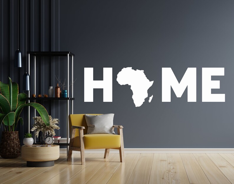 Africa Map Home Wall Decal Africa Continent Wall Sticker Etsy