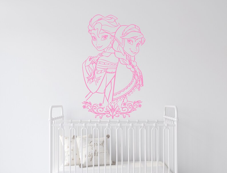 Princess Elsa and Anna Wall Decal Frozen Wall Decor Etsy