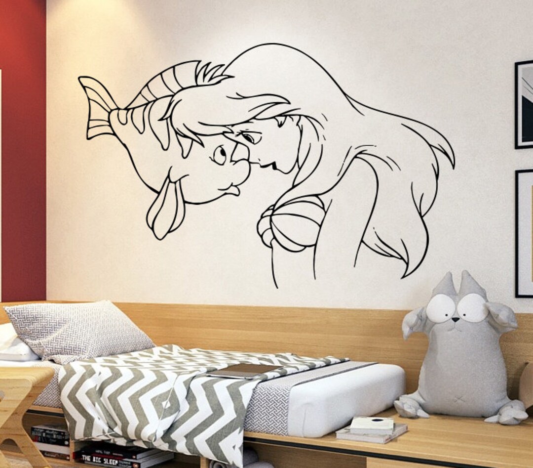 Princess Ariel Wall Decal Little Mermaid Wall Decor Cartoon Wall
