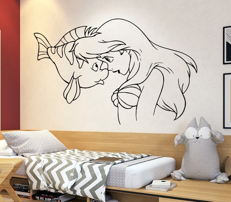The Little Mermaid Wall Decal Ariel Disney Es Boy And Girl Name Trendy Sticker Baby Room 4102