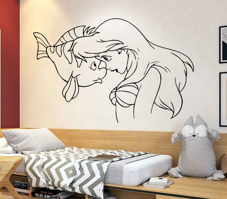 Princess Ariel Wall Decal Little Mermaid Wall Decor Cartoon Etsy