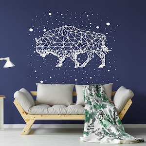 Buffalo Stars Constellation Wall Decal Animal Stars Wall Sticker Sky Wall Art C06