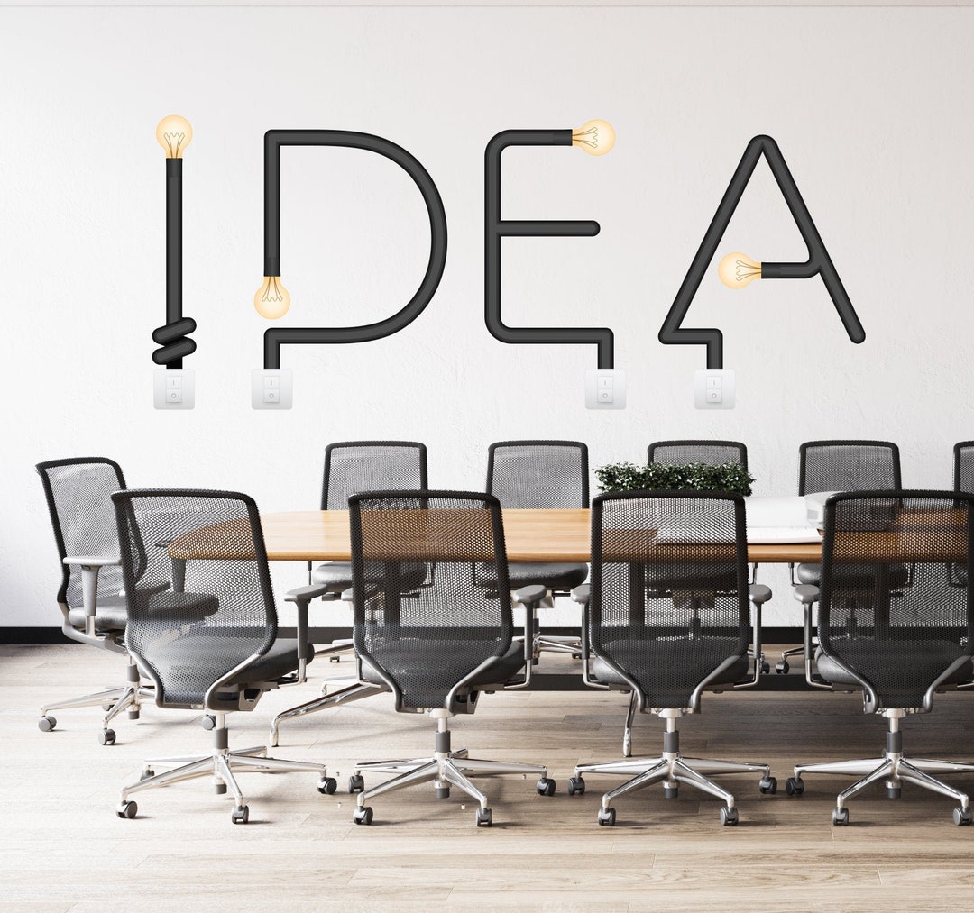 Bright Idea Office Quote Vinyl Decal | Light Bulb Teamwork Sticker ...