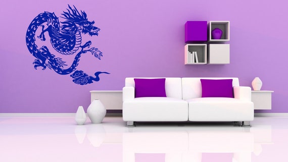 Dragon Flame Animal China Fire Wall decor Wall Decal Car sticker Window Sticker Vinyl sticker Handmade 4591