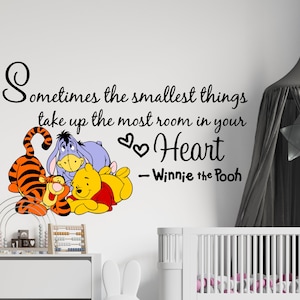 Winnie The Pooh Wall Decal Quotes Tigger Piglet Wall Decor for Boy Girl Room  sticker Baby room decal CUS105