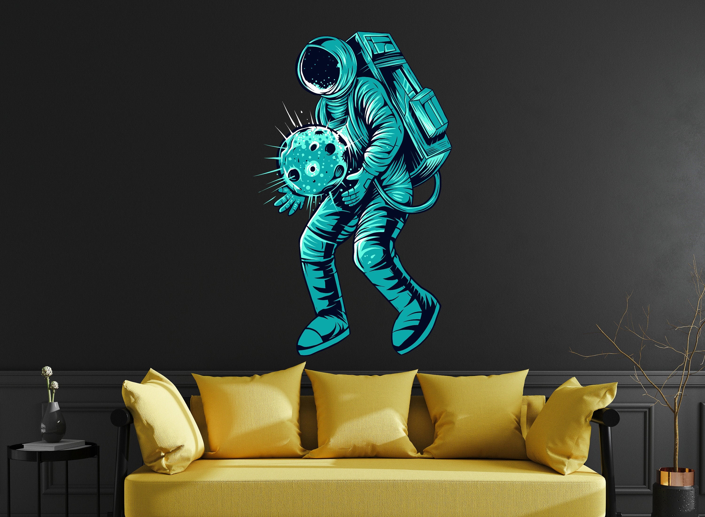 Astronaut Wandtatzug Weltraum Wanddeko für Kinder Schlafzimmer | Etsy