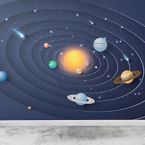Space Wallpaper Peel and Stick Solar System Wall Mural Self Adhesive Removable Fabric Wallpaper PW47