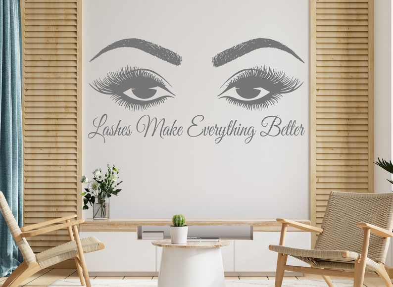 Eyelash Decals Eyelashes Wall Decal Window Sticker Beauty Etsy