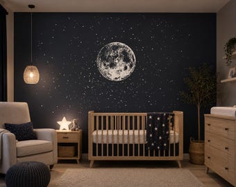 Adesivo de parede Lua e estrelas: Constelação Sky Vinyl Art c1