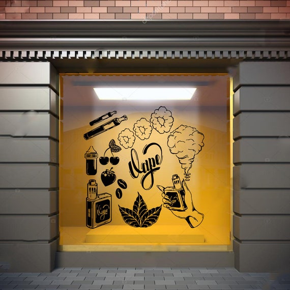 vape shop heswall Vape Shop Logo Wall Decal: Removable Vinyl Sticker 1518