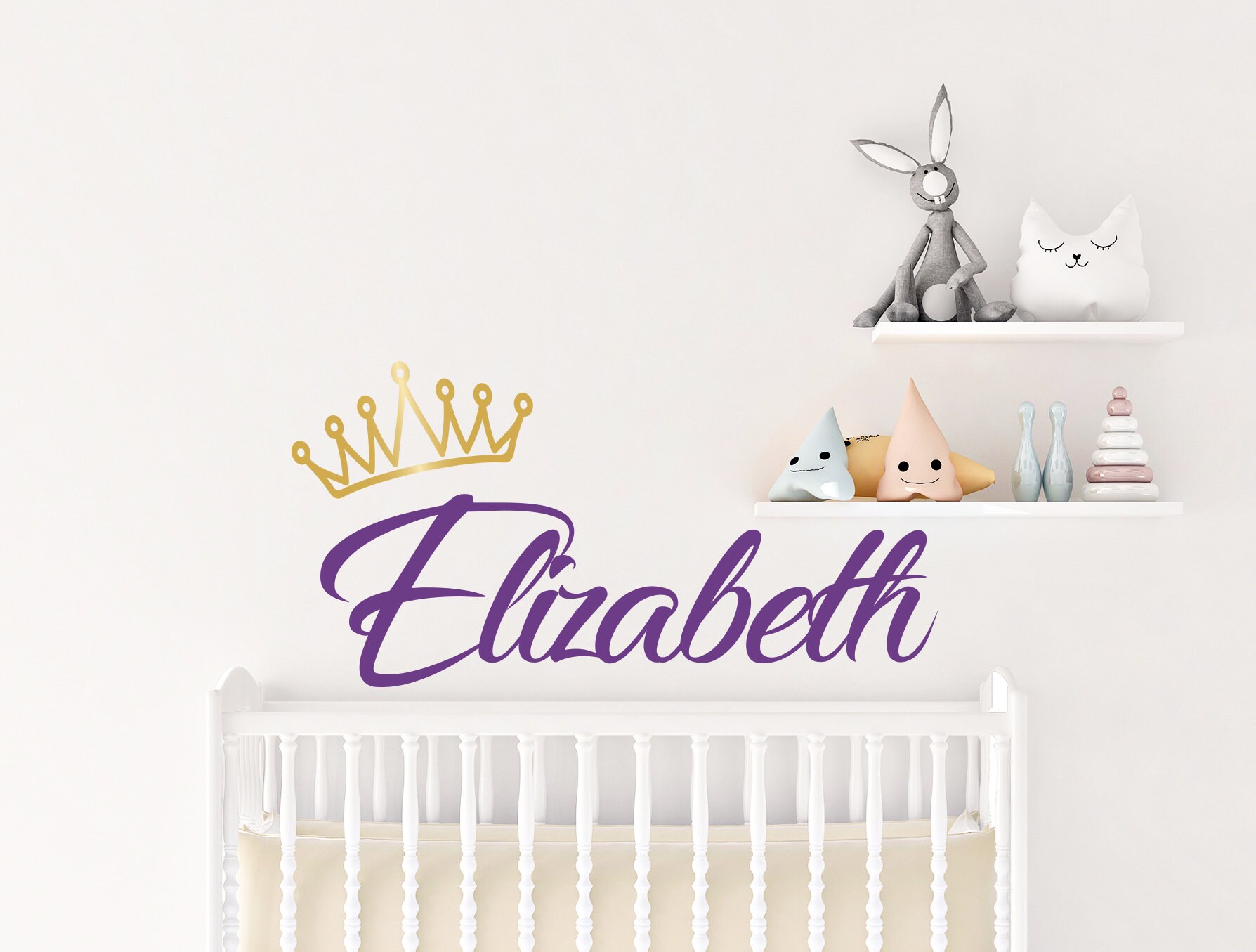 Princess Crown Wall Decal for Girls Room Custom Name Wall Decor CR4 - Etsy