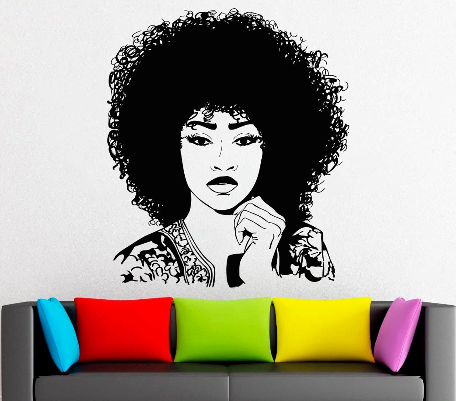 Beautiful African Woman Wall Decal African Girl Wall Sticker Etsy