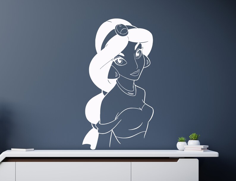 Princess Jasmine Wall Decal Aladdin Wall Decor Cartoon Etsy