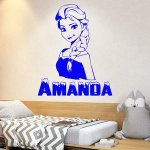 Disney Princess Frozen Custom Name Wall Decals For Girls Nursery Decor 4166