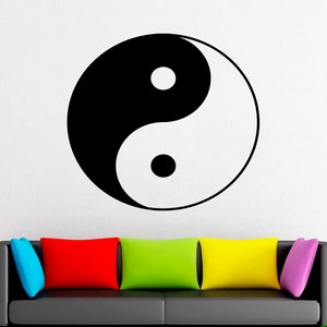Yin Yang wall decal, Taoism, Vinyl Decal, Sticker, Floral, balance, gift, ying yang, Daoism, Wall decals, Window Decal, Handmade 2041