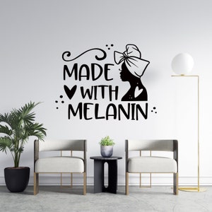 African Woman Wall Decal African Girl Wall Sticker Quote Beauty Salon Wall Art AF30