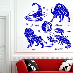 Zodiac signs decor, astrology, horoscope, stars, sign,Wall decor,Wall Decal,Window Sticker,Vinyl sticker Handmade 4241