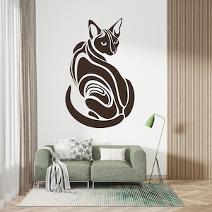 Egyptian Cat Sphynx Wall Decal Ancient Egyptian Wall Decor Pattern Egyptian Gods Wall Decal Egypt Room Decor 2674