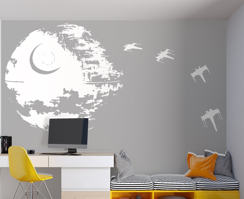 Star Wars Wall Decal Star Wars Wall Sticker Death Star Etsy