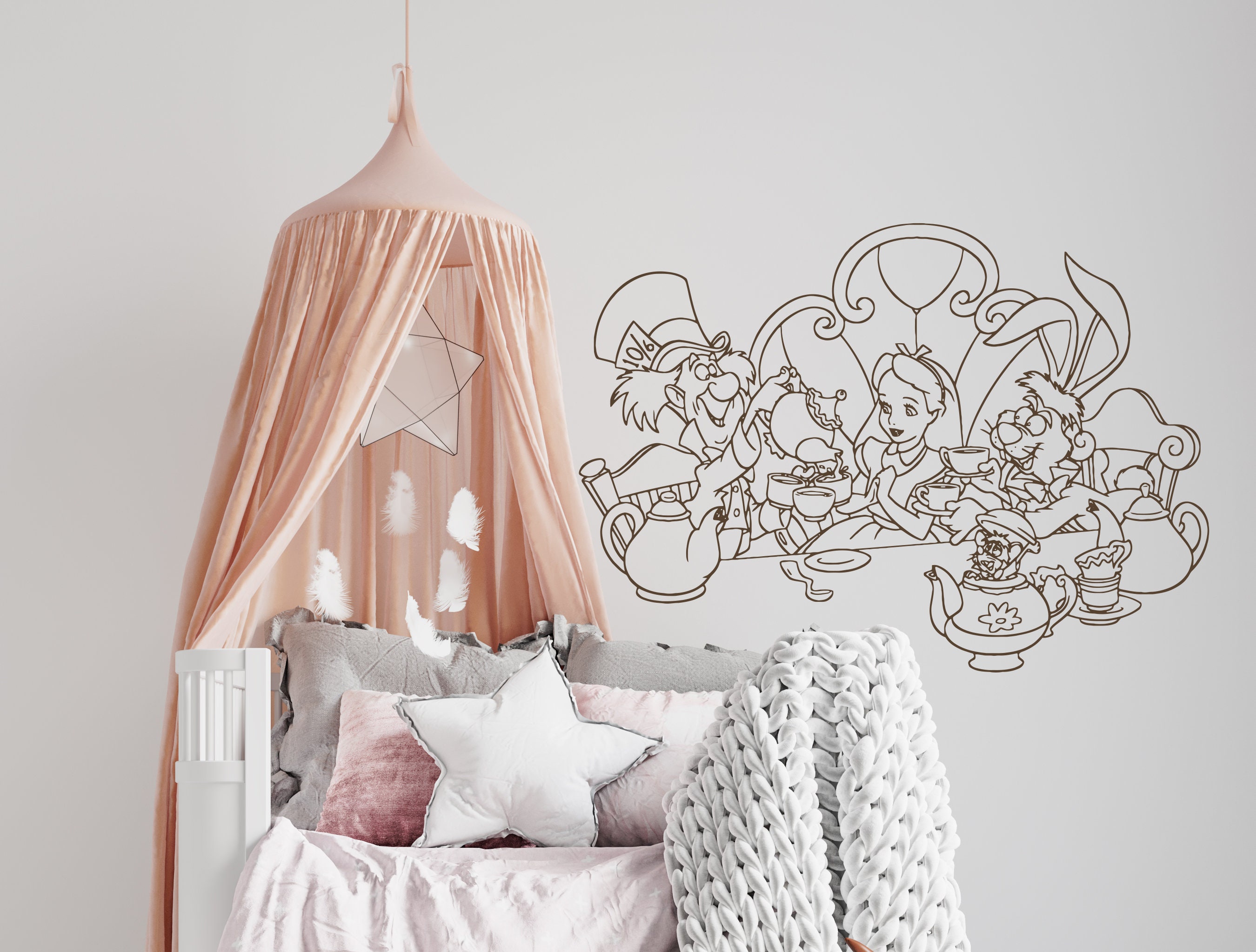 Alice In Wonderland Glow In The Dark Wall Stickers - PVC Vinyl Luminous Decals For Kids' Rooms & Nursery - View #4