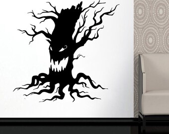 Vinyl muursticker Spooky Tree: Halloween-decor 1226