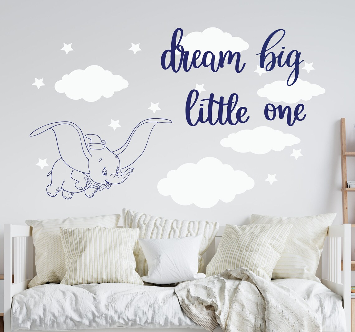 Dumbo Elephant Wall Decal Dumbo Wall Sticker Nursery Wall Etsy