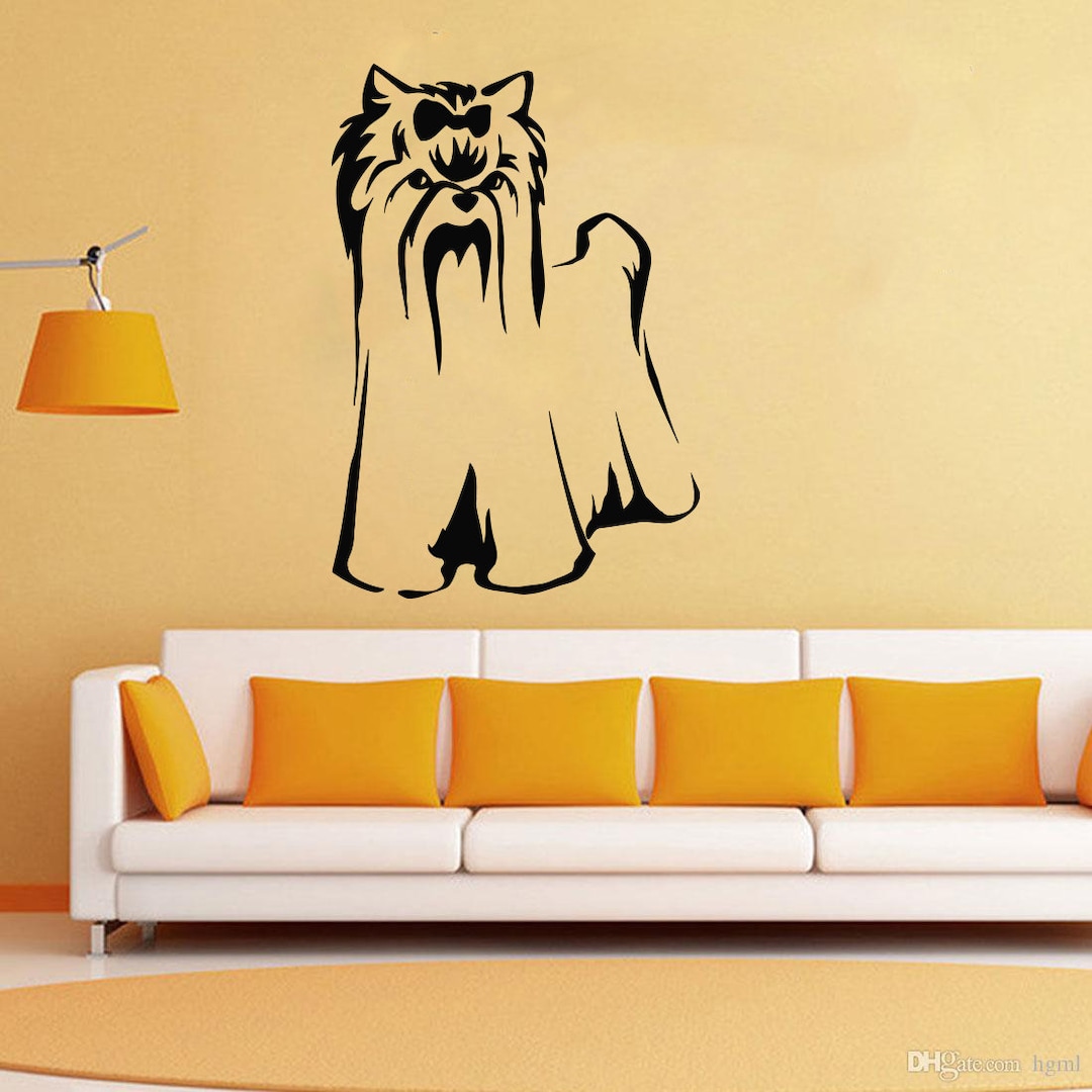 Yorkie Puppy Vinyl Wall Decal: Dog Breed Window Sticker T300 - Etsy UK