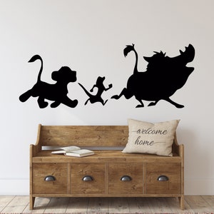 Sticker mural Le roi lion Sticker mural de dessin animé Sticker mural citation de Simba et Mufasa, décoration murale de chambre d'enfant cus221