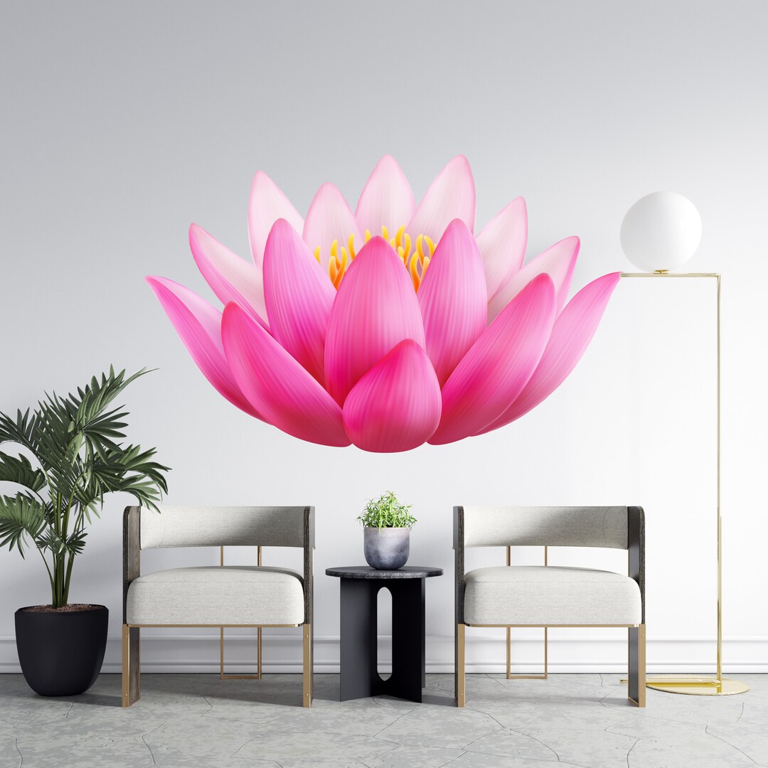 Lotus Blossom Vinyl Wall Decal | Mandala Yoga Studio Sticker | Zen ...