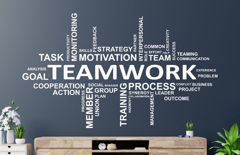 Office Wall Decal Teamwork Quote Wall Sticker Office Decor Inspire Office Quote Motivation Idea Wall Art 1552re image 4